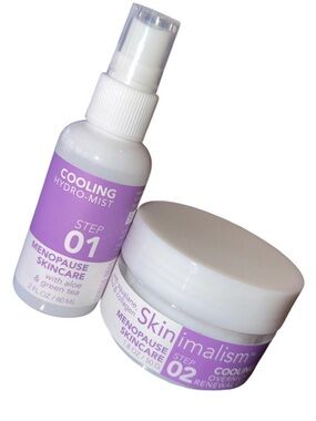 Menopause skincare Cooling Hydro-Mist and overnight renewal gel